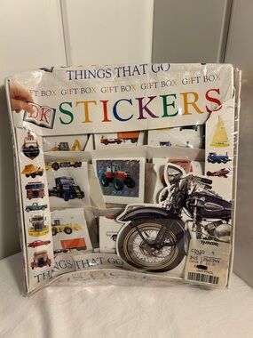 Vintage 90's DK stickers motorcycle Things That Go vehicle photo sticker rolls